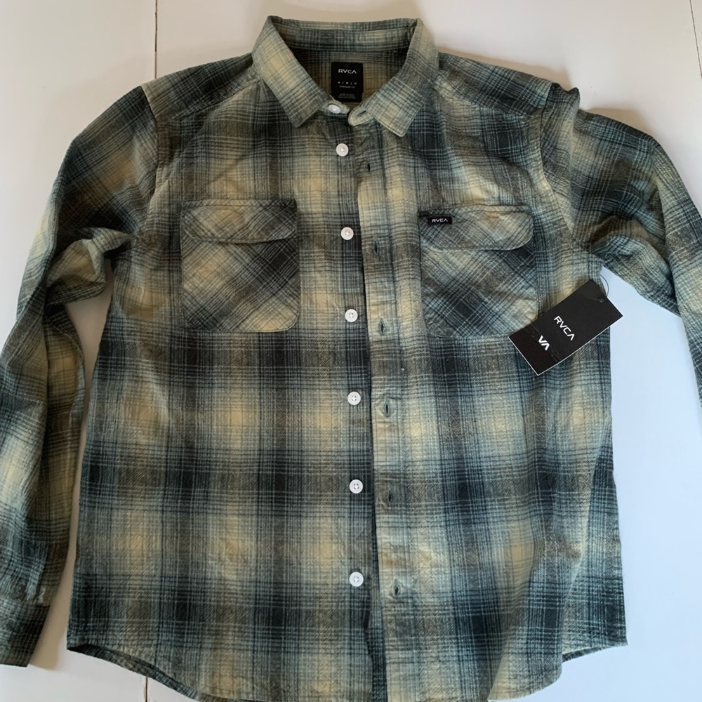 RVCA Vesuvio Flannel shirt mens size medium